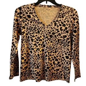 Liz Claiborne New York Animal Print Blouse Large